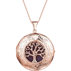 LOVELOX Large Tree of Life Personalised Locket – Rose Gold