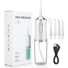 Wejoy Portable Oral Irrigator Dental Water Flosser IPX7 USB Rechargeable 4 Jet Tip 220ml 3 Modes Water Jet Floss Tooth Irrigator