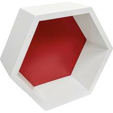 Red Wall Shelves Rammento Hexagon Floating Wall Shelf