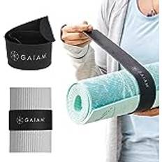 Fitness Gaiam Yogamattenband – hält Ihre Matte fest gerollt und sicher, passend für die meisten Matten 50,8 cm L x 3,8 cm B schwarz