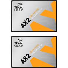 Hard Drives TeamGroup AX2 1TB 2 Pack 3D NAND TLC 2.5 Inch SATA III Internal Solid State Drive SSD Read Speed up to 540 MB/s Compatible with Laptop & PC Desktop T253A3001T0C1P1