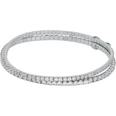 Michael Kors Silver Plated Bracelets Michael Kors Precious Double Wrap Tennis Bracelet - Silver/Transparent