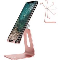 Mobile Device Holders Urmust Adjustable Cell Phone Stand Phone Stand for Desk Cradle, Dock, Holder Compatible with iPhone 12 11 Pro Max Xs XR 8 X 7 6 6S Plus SE 5 5S 5CRose Gold