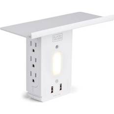 Black & Decker BLACK DECKER Wall Tap Surge Protection 6-Outlet 1020 Joules 1875-Watt 1875Va White Indoor Wall Tap Surge Protector BDXPA0073