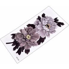 Grey Body Makeup HKHBJS 2Pcs 3D China Peony Flower Tattoo Grey-White Waterproof Temporary Tattoos Stickers