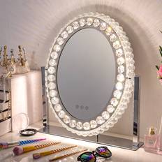 Living and Home Dimmable Led Light Crystal Hollywood Makeup Mirror