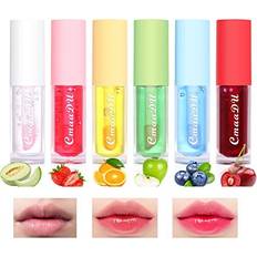 Hydrating Lip Glow Oil 6 Pack Moisturizing Lip Balm Fruit-Flavored Lip Gloss Set Lip Care Kit