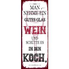 Accessoires d'intérieur Vianmo Blechschild 27x10 cm - Man Nehme Ein Gutes Glas Wein Décoration Murale