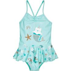 134/140 Trajes de baño Playshoes Traje de baño 'Einhornmeerkatze' - aqua/blanco