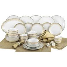 Porcelain Dinner Sets Waterside Gold Sparkle Dinner Set 50pcs