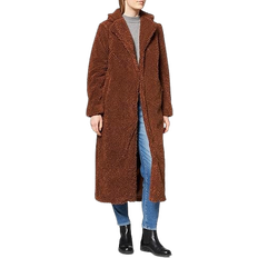 Women's Oversized Teddy Coat - Brown