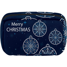 Vattenavvisande Sminkväskor Snowflake Ornament Merry Christmas Cosmetic Bag - Blue