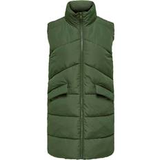 Only Matilde Long Quilted Vest - Green/Kalamata