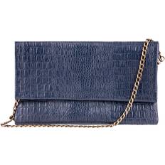 Blue - Women Clutches Infinity Leather Navy Womens Alligator Leathr Printed Cowhide Clutch Bag Blue