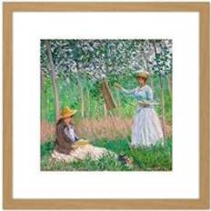Natural Framed Art ARTERY8 Claude Monet In Woods Giverny Painting 8X8 Inch Square Print Picture Framed Art