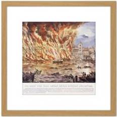 Natural Framed Art ARTERY8 Read The Fire Near London Bridge 8X8 Framed Art