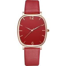 Watches HIBRO Wrist without Games For Leather Square Solid Color Running Secon