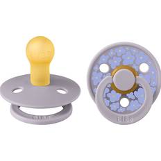 Bibs Colour Sutter 2-pak Str. 1 Rund Fossil Grey 0-6 mdr Sutter