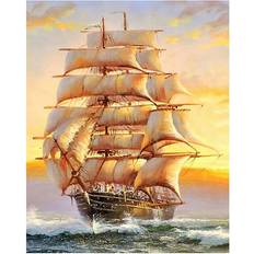 Diamond Paintings Tlily 5D Diamond Embroidery Boat Landscape Handmade Landscape Needlework