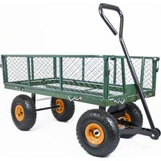 Komodo TROLLEY Wagon Cart Fold Down Sides Steel Gardening Truck Green
