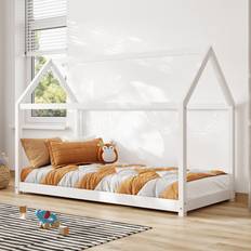 Flair Flair Single White Wooden Play House Bed Frame