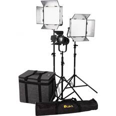 Lighting & Studio Equipment Ikan Bi-Color LED 3-Light Kit w/2x LB10 14x14" Panels & SFB150 Fresnel, V-Mount