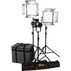 Lighting & Studio Equipment Ikan Bi-Color LED 3-Light Kit w/2x LB10 14x14" Panels, SFB150 Fresnel,Gold Mount