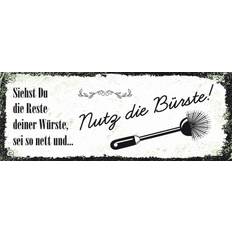 Canvas Wanddecoraties Vianmo Holzschild 27 x 10 cm Lustig Siehst Du Reste Nutz