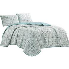 ESCA Geometric Shapes Coverlet Set Bedspread Blue, Green (228.6x228.6cm)