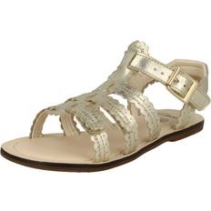 Clarks Sandals Children's Shoes Clarks UK Child, Gold Girls Buckle Fastening Open Toe Sandals Loni Moon Fit