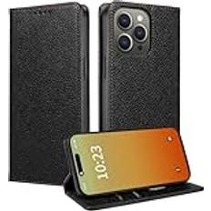 MOJIA fodral till Motorola Moto G84 5G, [stark magnetisk stängning] Premium PU-läder plånbok fodral flip telefonfodral, korthållare multifunktionellt fodral. Svart