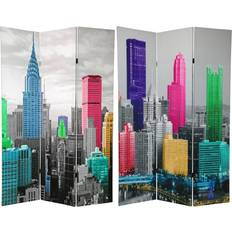 Blue Room Dividers Oriental Furniture Colorful York Scene Room Divider