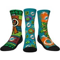 Children's Clothing Rock Em Socks Youth Rock Em Socks Aqua Miami Dolphins TMNT Three-Pack Crew Sock Set