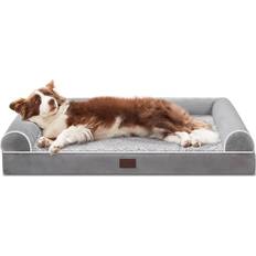 Home WESTERN HOME Orthopedic Dog Beds for Large Dogs soft dog with Cover Grey,91x68x7.5cm