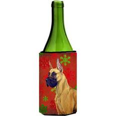 Green Bottle Coolers CoolCookware Great Dane Snowflakes Holiday Christmas Bottle Cooler