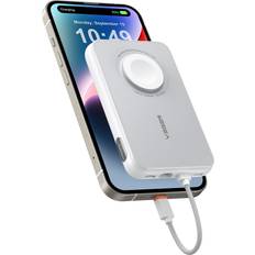 Veger Portable Charger for iPhone with Built in Cable, 10000mAh Mini Power Bank Battery Pack, PD 20W Fast Charger Travel Accessory Compatible with iPhone 15/14/13/12/Pro Max, Apple Watch Series-White