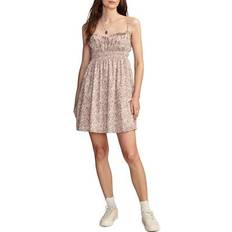 Lucky Brand Print Smocked Sleeveless Minidress