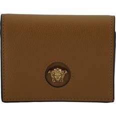 Versace Compact Wallet with Medusa Head Logo - Brown