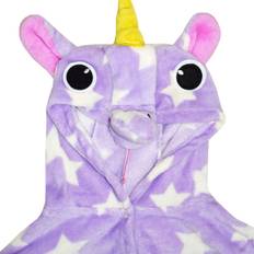 A2Z Kids 11-12 Years Kids Girls Bathrobe 3D Animal Unicorn Lilac Star Fleece Dressing Gown Loungewear Purple