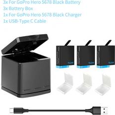Telesin 1220 mah 3 pakke 3 spor ledet