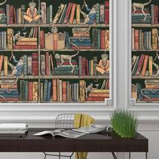 Wallpapers McKenzie Monkey Library Wallpaper Traditional Green Brand Mckenzie, Roll
