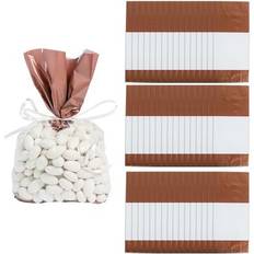 Rose Gold Wrapping Paper & Gift Wrapping Supplies Oriental Trading 48 Pc Bulk Rose Gold Banded Cellophane Bags 5"x11"