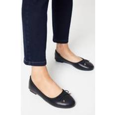 Tonya Comfort Wide Fit Bow Detailed Ballerina Black