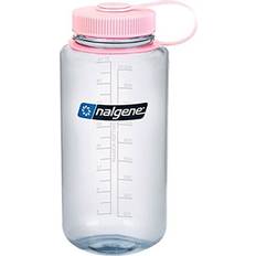 Pink Water Containers Nalgene Wide Mouth Bottle 32 oz. Clear w/ Pink Cap