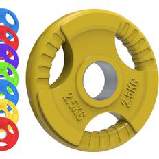 Yellow Weight Plates Body Revolution Colour Rubber Tri Grip 2" Olympic Weight Plates Pair 5kg