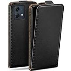 Moex Hülle für motorola moto g84 5g flip case klapp handy tasche 360 grad schutzhülle Schwarz Deep-Black