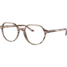 Beige Glasses & Reading Glasses Ray-Ban Unisex Thalia Striped Beige Clear Lenses Polarized 49-18