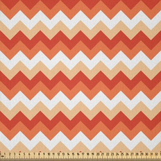 Orange Fabrics East Urban Home Coral Horizontal Chevron Fabrics Orange