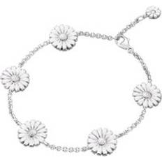 Georg Jensen Daisy Sterling Silver White Enamel Bracelet