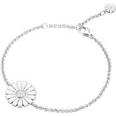 Georg Jensen Daisy Sterling Silver White Enamel Bracelet